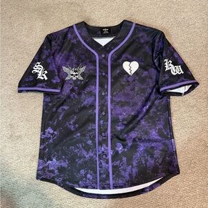 Purple and Black Graphic Men's Jersey